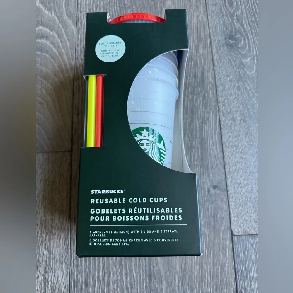 Starbucks Color Change Confetti Reusable Cold Cups